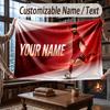 Custom Name Flannel Throw Blanket Mohamed Salah Pattern Warm Home Decoration