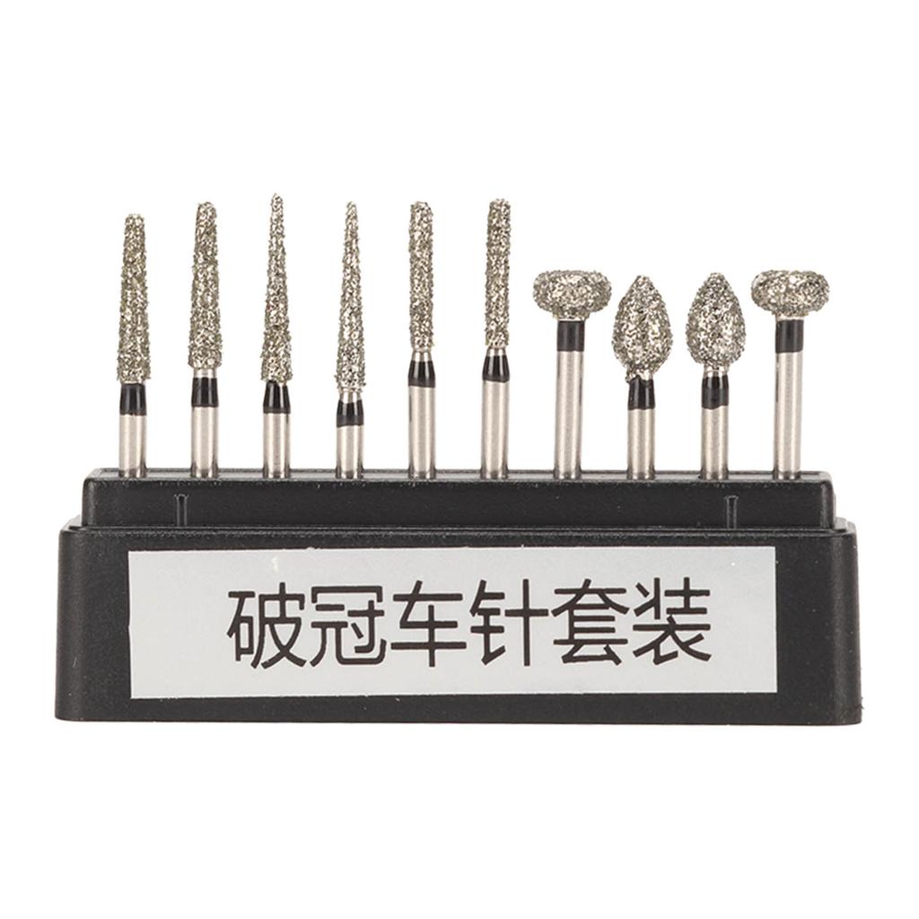 10pcs Dental Polisher Teeth Repair Stainless Steel Black Dental Polishing Bur Drills for Professional Use