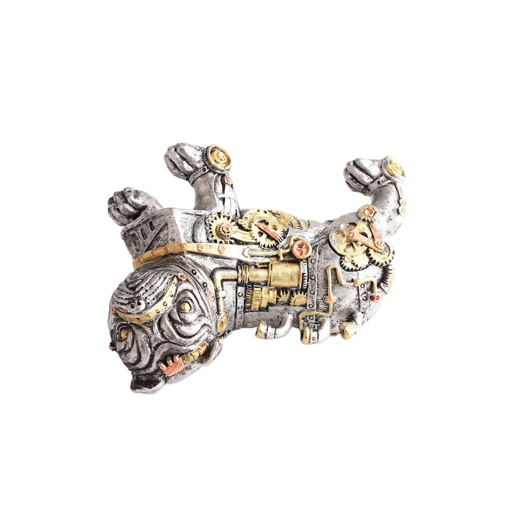 Mechanical Punk Dog Resin Crafts Steampunk Bulldog Dog Resin Statue Desktop Window Decoration Home