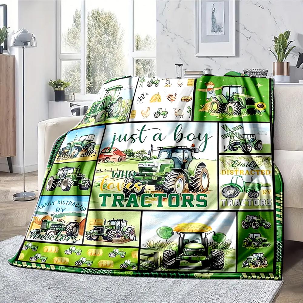 Truck Theme Printed Blanket - Perfect for Couch, Bed, Travel & Outdoor Use | Machine Washable, Cozy & Durable.