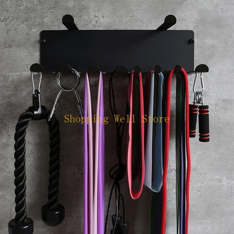 KX4B Wall Mounted Fitness Unit Stainless Steel Storage Frame for Resistance Bands Training Mats Workout Equipment