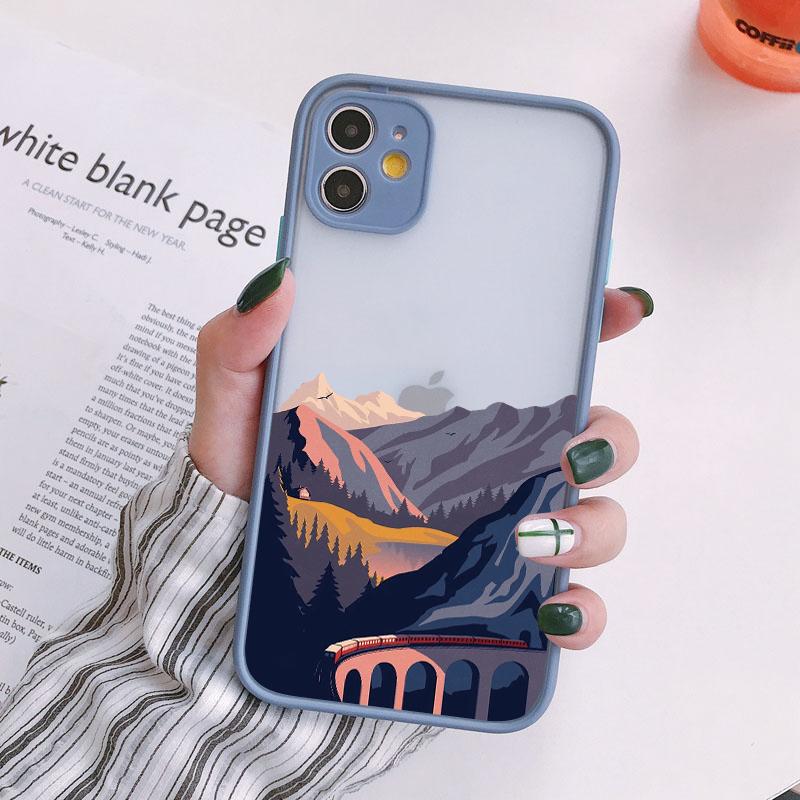 

Travel Scenery Phone Case For iphone X XR XS MAX 16 12 13 11 14 15 Pro max mini 7 8 Plus Mountain Windmill Gondola Back Cover iphone 16Pro