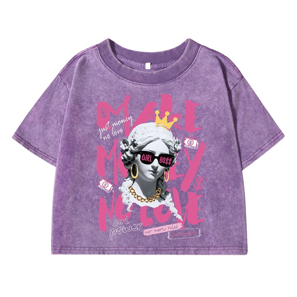 

Интересный принт скульптуры Женские стиранные короткие футболки Летняя футболка Дышащие футболки с круглым вырезом Мягкая одежда XL