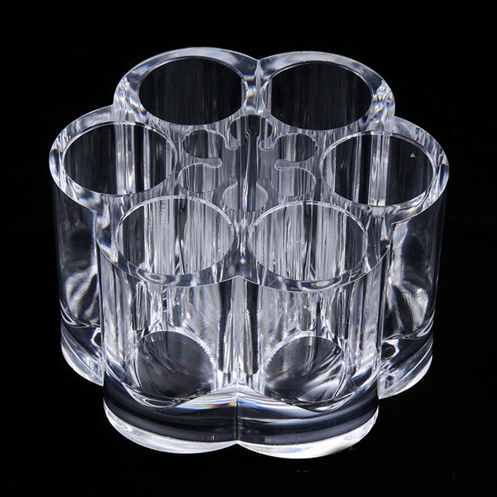 1PC New Acrylic Clear Lipstick Brush Makeup Display Organizer Flower Shaped Cosmetic Holder Organizer