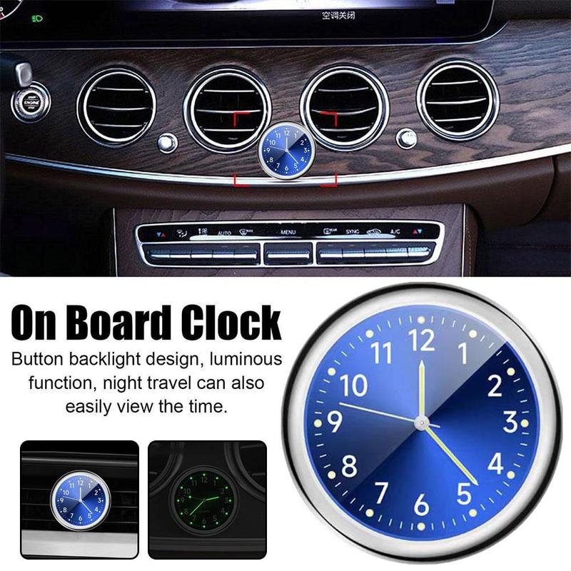NEW Car Clock Luminous Auto Ornament Mini Automobiles Internal Stick-On Digital Watch Mechanics Quartz Clocks Car Accessories