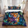 3pcs Tiger Jungle Bedding Cover Set, Fashion Classic Popular Print Bedding Set, Soft Comfortable, All Season Use, For Bedroom, Guest Room (1