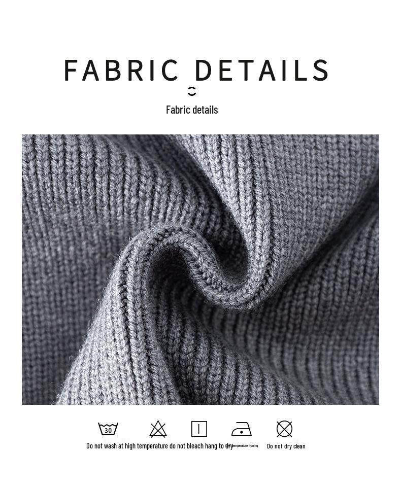 Herren High-Neck Weiße Daunenjacke: Strickmantel Pullover für Herbst/Winter 2025, Lässig und Übergröße.