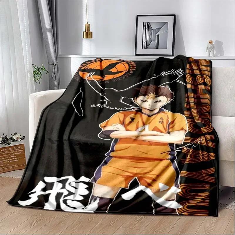 Anime Haikyuu Cartoon Volleyball Blanket Flannel Soft Throw Blanket for Home Bedroom Bed Sofa Picnic Travel Office Throw Blanket