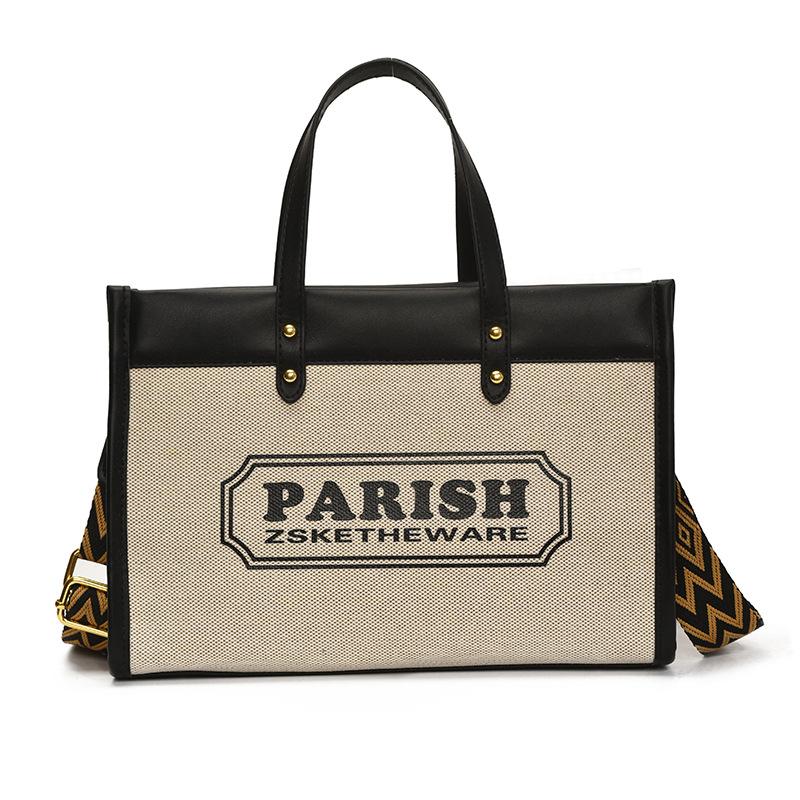 Canvas bag women's new simple fashion letter printing handbag shoulder messenger bag tote bag