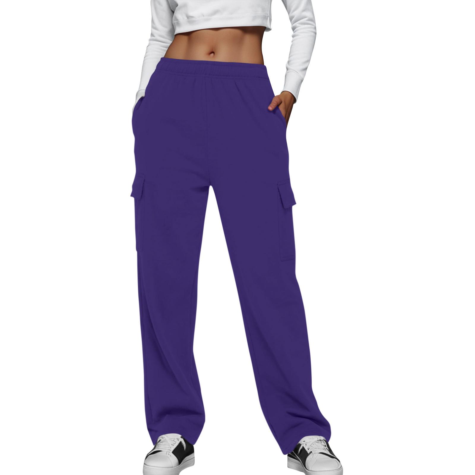

Women s Workwear Sweatpants Casual Loose High Waist Jogger Pants Ladies Sweatpants Casual Pants Yoga Pants Homewear L фіолетовий