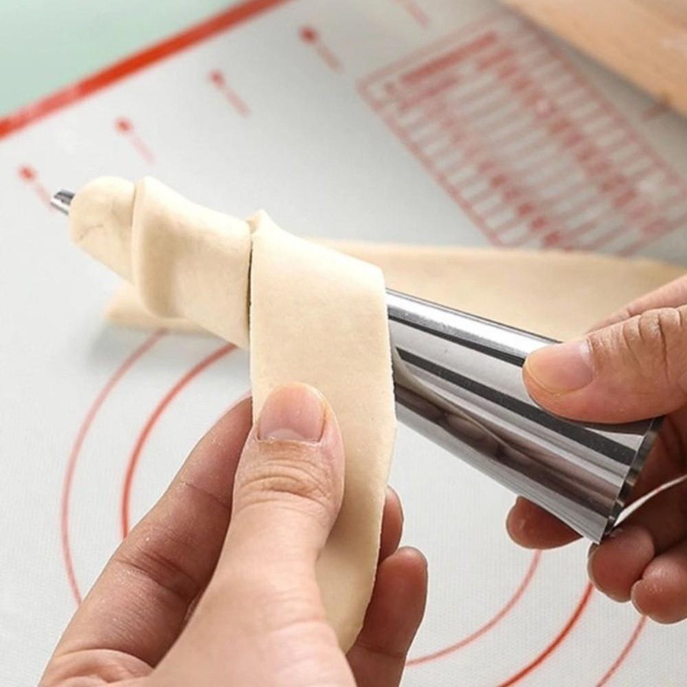 16pcs Non Stick Cone Cream Horn Mold Stainless Steel Croissant Conical Tube Mold  Kitchen Baking