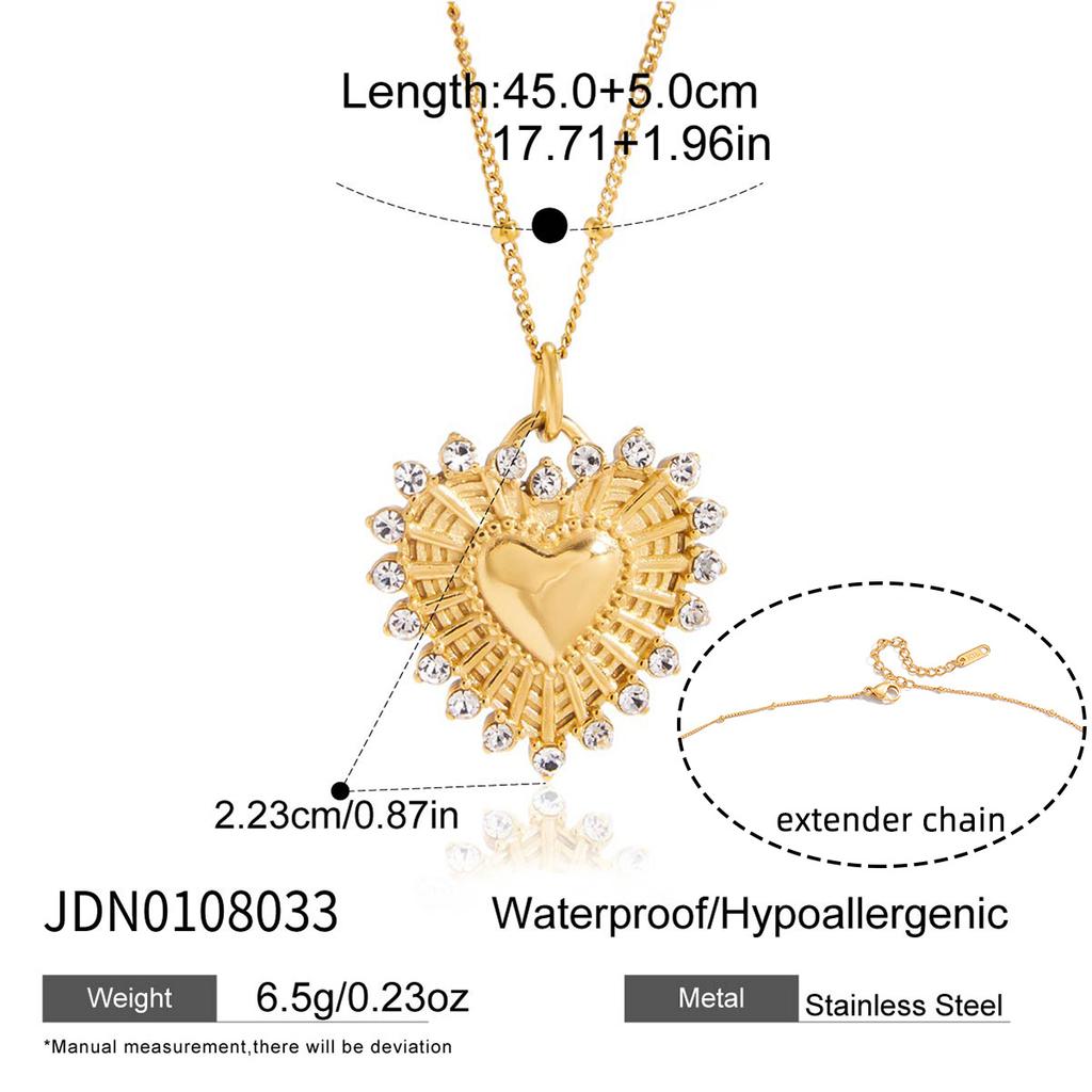 European and American titanium steel love diamond necklace niche accessories collarbone chain jewelry