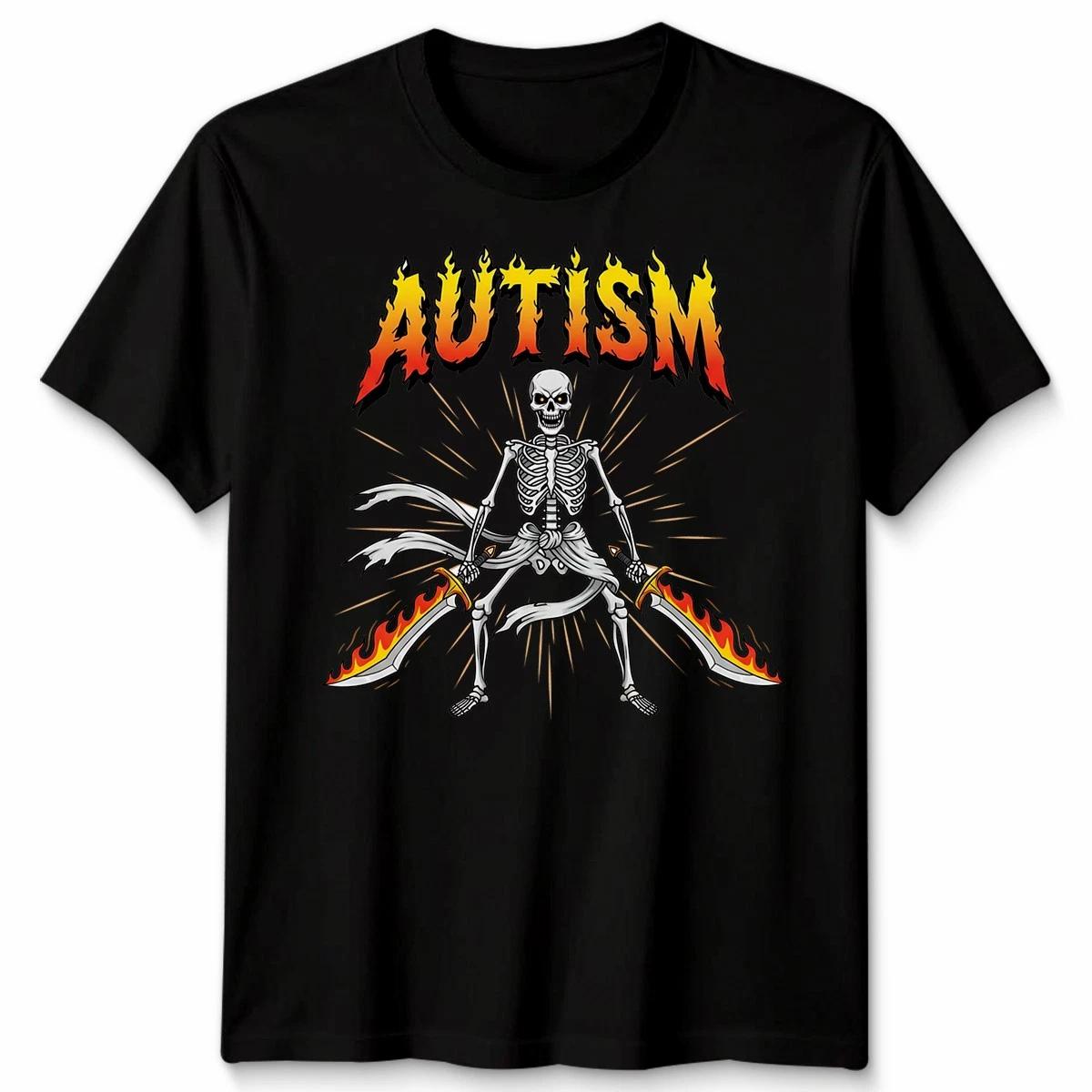 Аутизм Скелет Смешной Вирусный Мем Унисекс Футболка Странно Конкретный Рождественский Подарок 3XL