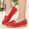 Women's Cowhide Nurse Shoes - Autumn/Winter, White, Casual, Flat Heels, Toe Design, Ideal for Middle-Aged and Elderly.