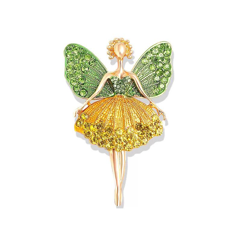 Creative Cute Alloy Diamond Angel Girl Brooch Pin Women'S Sweater Jacket Accessories