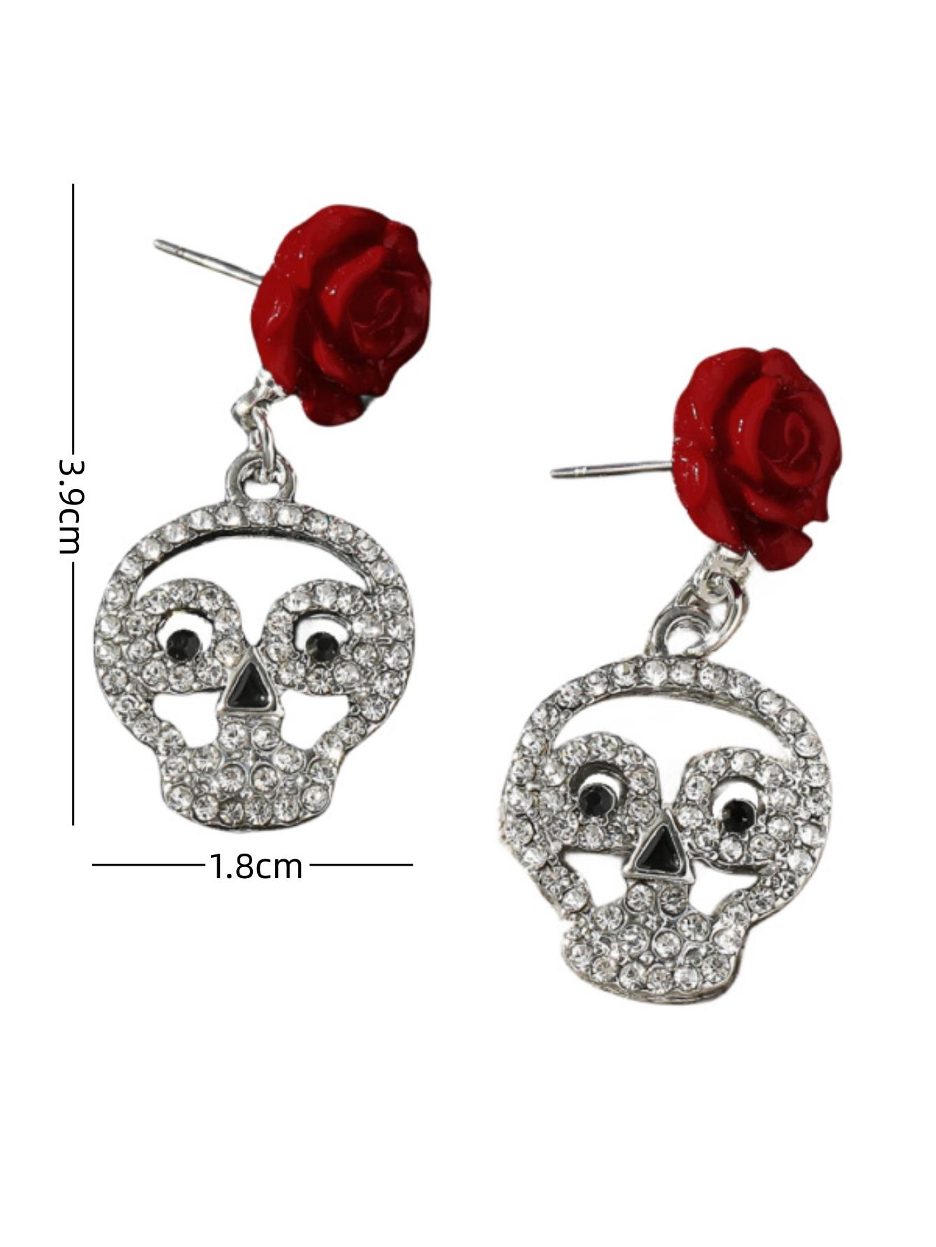 

Серьги Gothic Rose Skull - Хэллоуин Темный Hollowed Love Design для женщин