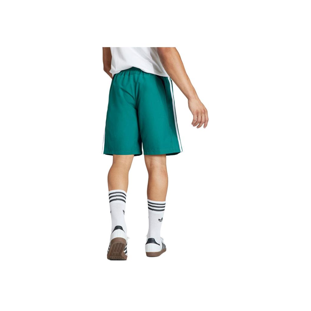 Adidas Originals Trefoil Oversized Shorts With Three Stripes Color Block Men Shorts Forest-Green IW3644