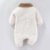 Cozy Fleece Cotton Baby Romper - Warm Long Sleeve Onesie for Autumn/Winter (Newborn To Toddler)