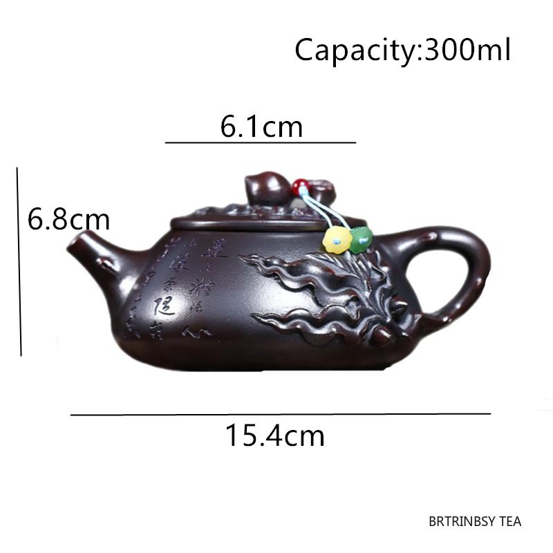 300ml Chinese Tradition Yixing Purple Clay Teapot Handmade Peach Zisha Tea Pot Household Beauty Tea Infuse Kettle Teaware