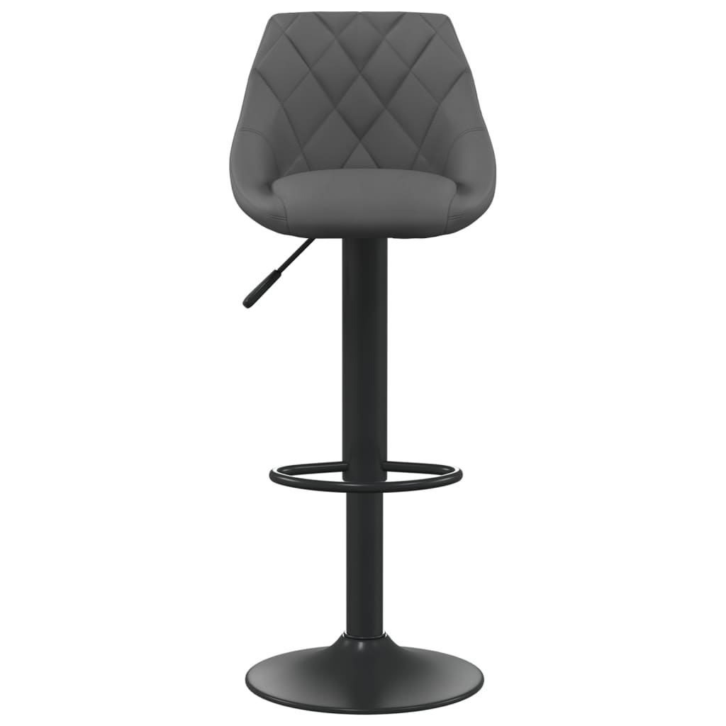 Vidaxl Stołki Barowe, 2 Szt., Ciemnoszare, Obite Aksamitem