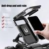 Motorcycle Phone Holder Full Enclosed Waterproof Touch Display Support 3 Axes Adjustable Base Secure Locking Mechanism