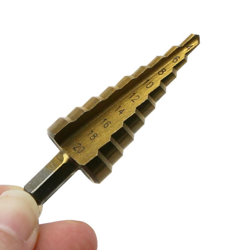 Bearing Steel Hex Shank Step Drill Bit for Steel Plates, 4-20mm Hole Opener