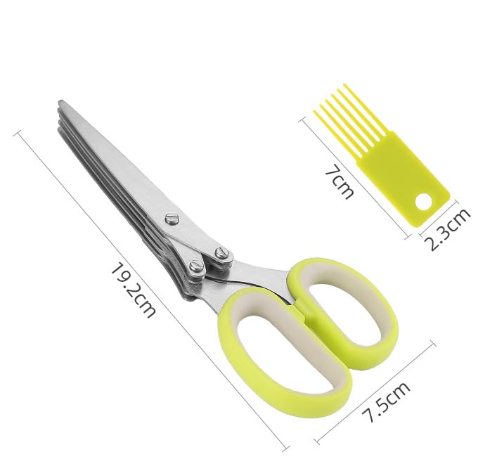 Kitchen Scissors Manual Shredder Hand Shredder Stainless Steel Blades with Safety Cover Cleaning Comb Shredder Vegetable Herb Cutter for Cooking