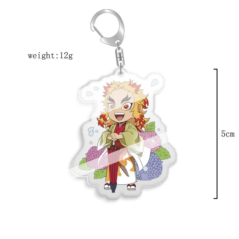 Demon Slayer Kimetsu No Yaiba Nekonečný hrad Akrylový přívěsek na klíče Doplňky Přívěsek na tašku Kochou Shinobu Akční figurka Model Hračky