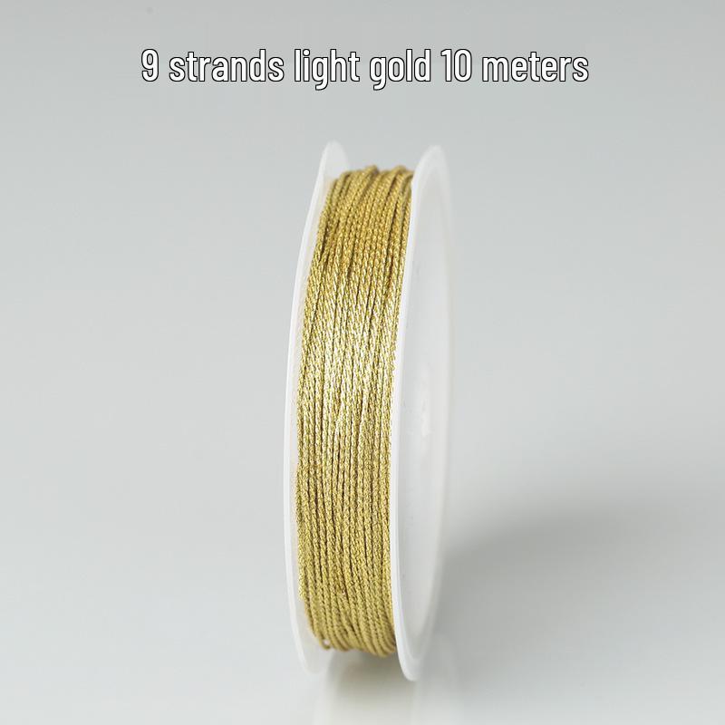 Gold & Silver Colored Thread for DIY Bracelet Weaving - Chinese Knot, Gold Silk & Winding Thread, Small Roll