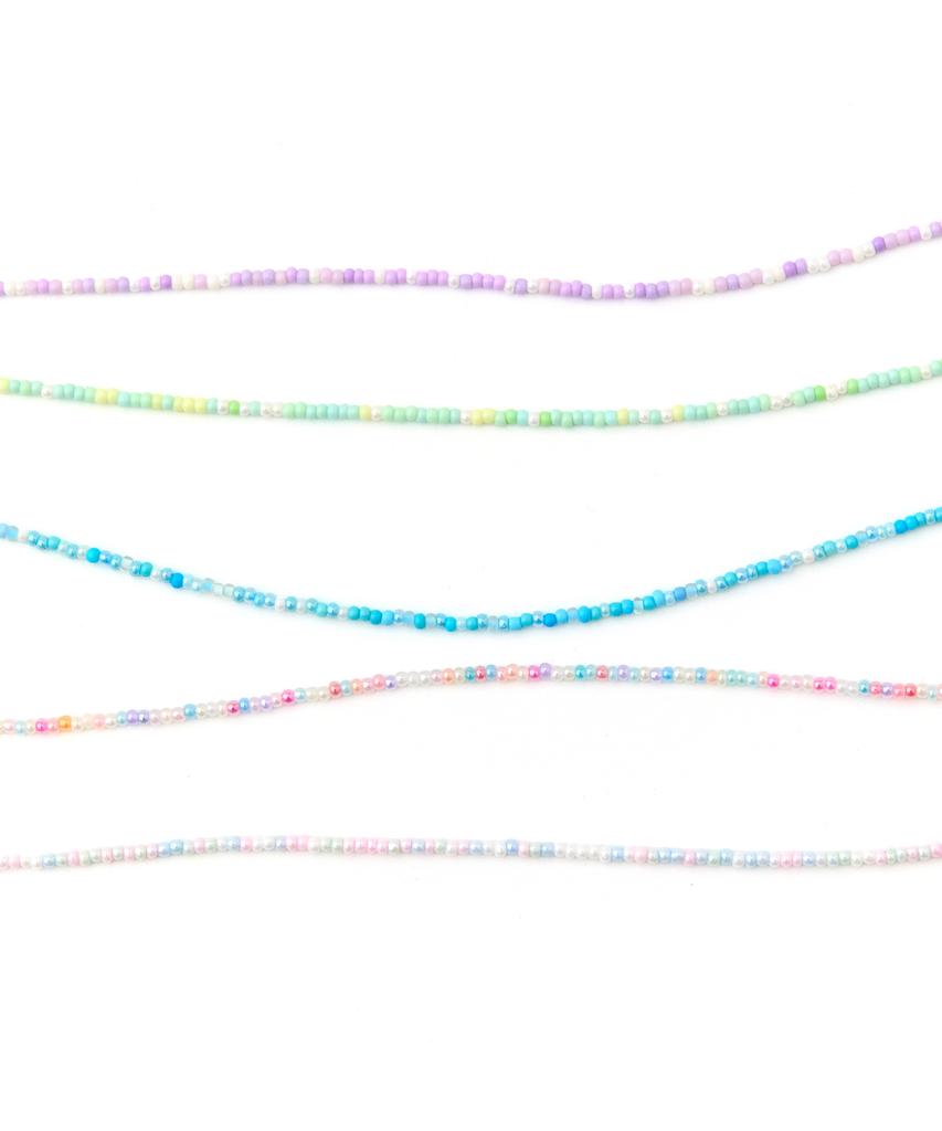 Romantinuer [2Pack] Pastel Bead Necklace (5 Colors)