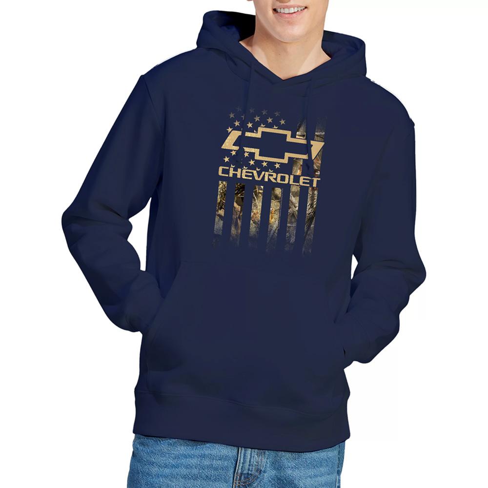 Chevrolet Unisex Adult Camo Flag Hoodie