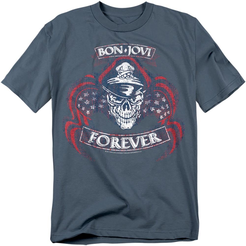 Bon Jovi Forever Skull T-Shirt S-3XL Slate S
