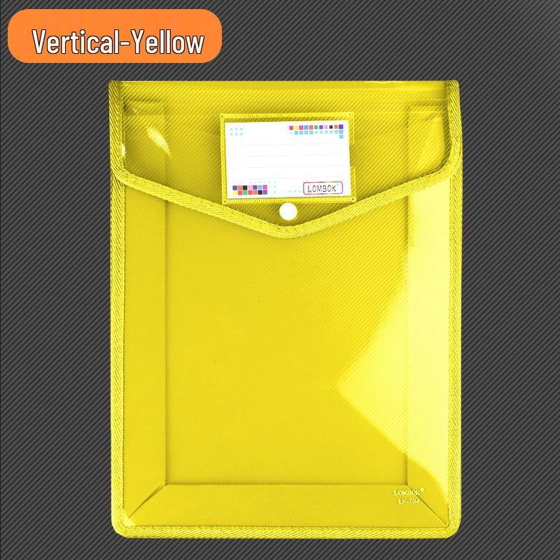 Transparent A4 Thickened Snap Button File Bag - Large Capacity Student Storage and Document Organizer
