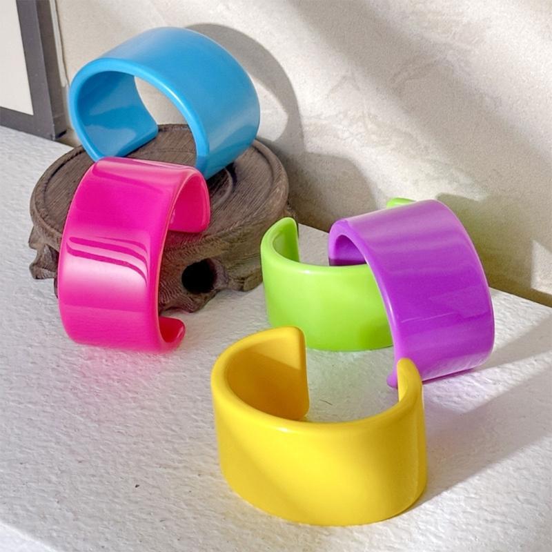 Indiase Feest Sieraden Mode Kleurrijk Stevig Hars Acryl Grote Open Armbanden voor Vrouwen Geometrie Brede Armbanden