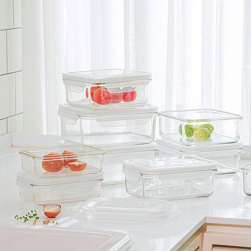 GLASSLOCK Rectangular Tempered Glass 3-Piece Food Storage Set