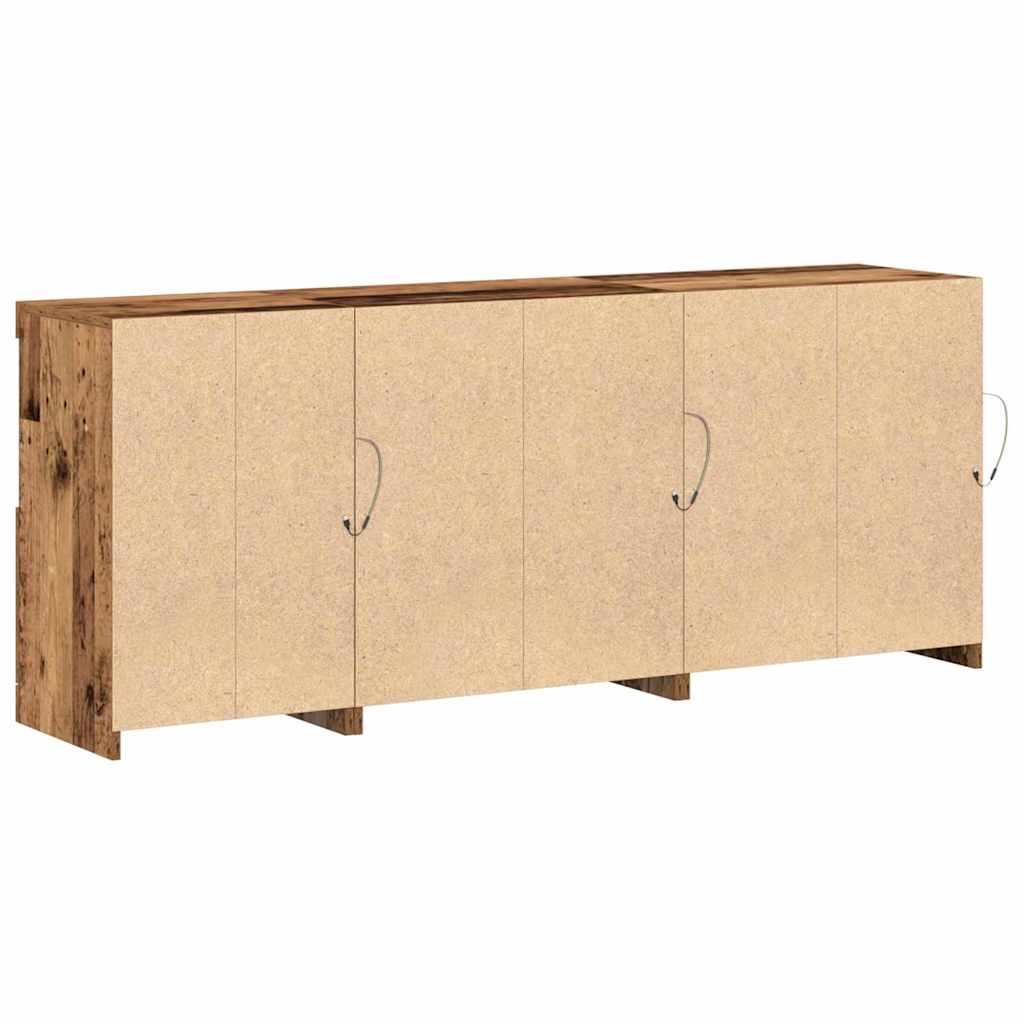 LED Sideboard Reclaimed Wood Look 162 x 37 x 67 cm Particleboard