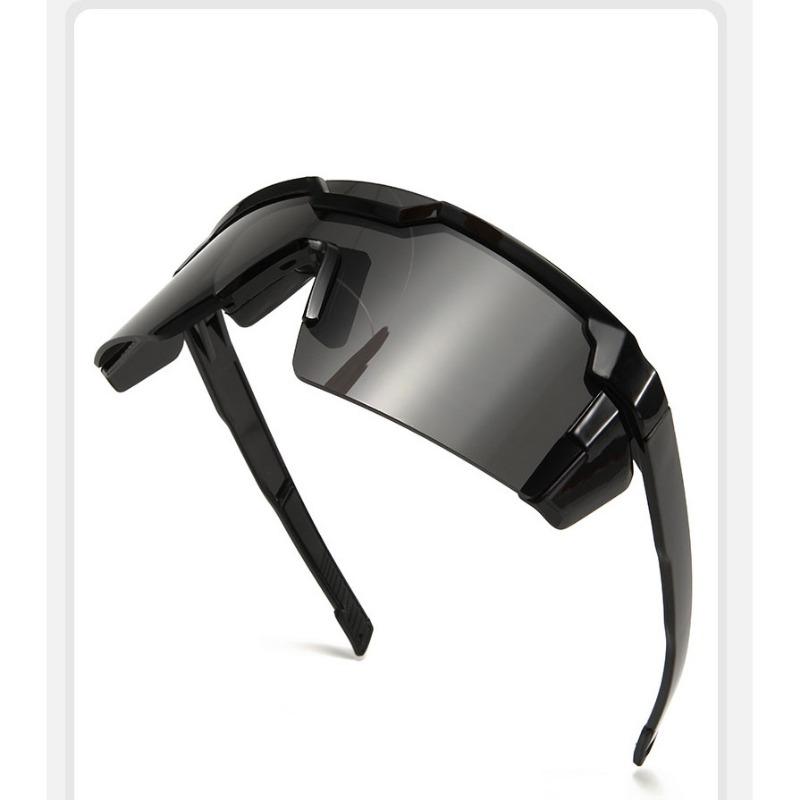 Новые цельные квадратные очень большие спортивные мужские солнцезащитные очки — фото 4