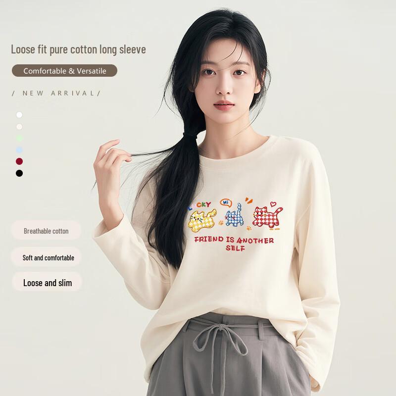 Baleno Women's Pure Cotton Long-Sleeve T-Shirt