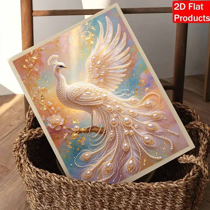 5D Pearl Kit Majestic Peacock Pattern DIY Gemstone Art Relaxing Handmade Ornament Home Wall Desktop Decoration for Beginners