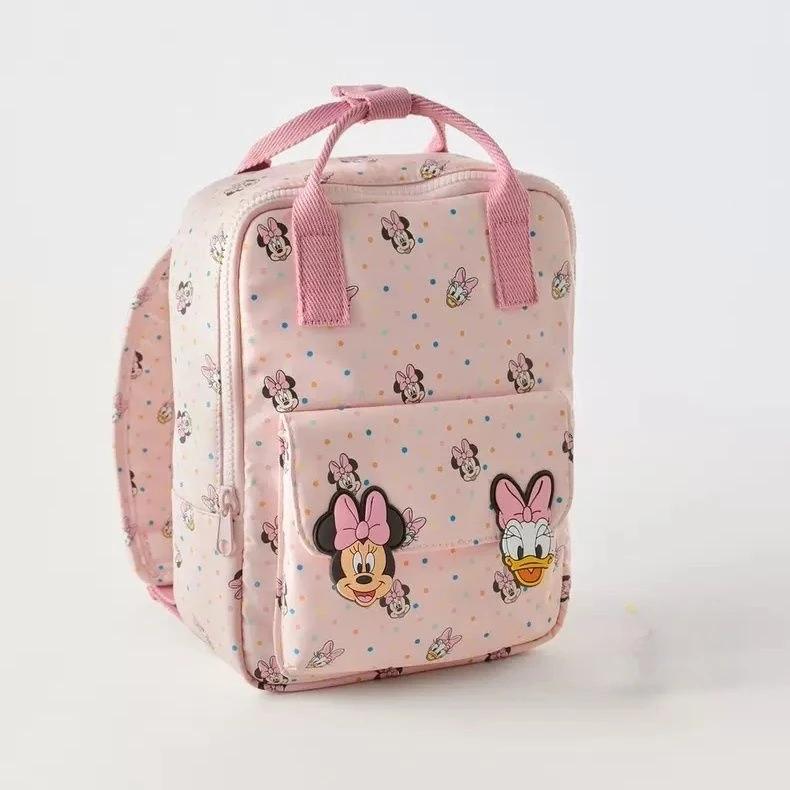 Disney Cartoon Minnie Kids Backpack Mini Plush Schoolbag Girls and Boys Cute Lady Shoulder Bag Gift