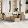 VidaXL Garden Lounge Set with Cushions 6 Pcs Beige Braided Resin 3269148