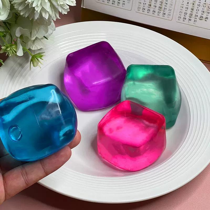 Squishy Ice cube Slow Rebound Squeeze Toys Stress Relief Sensory Fidget Toys for Adults Anti Anxiety Squishy Toys Maltose Cube