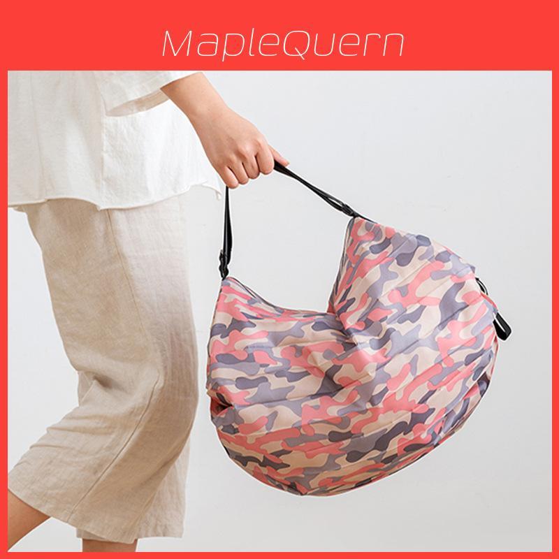 Nylon Foldable Shopping Bag With Large Capacity Waterproof Tote For Grocery Use