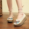 Fashion 2024  Ethnic Style Embroidered Shoes Women's Net Ahoes Spring And Autumn Lace-up  Retro Fashion Hanfu Shoes women's Cloth Shoes