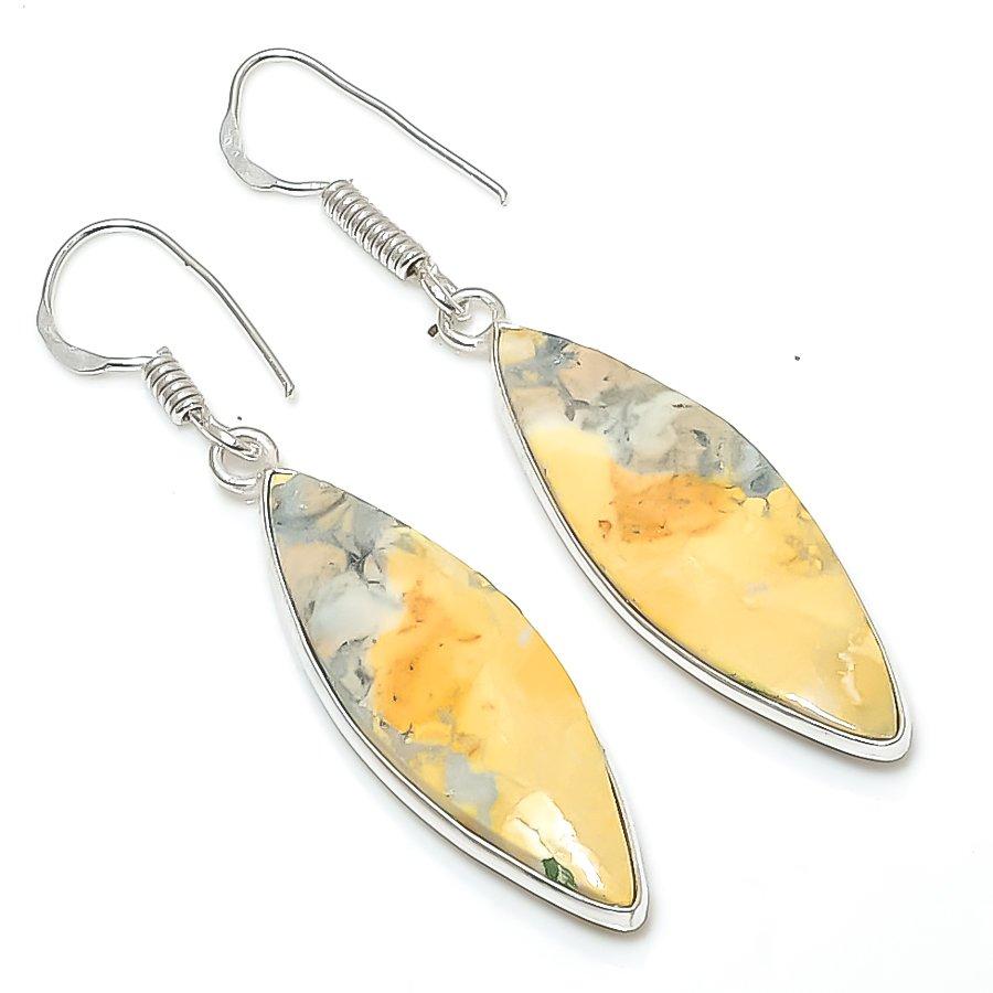 

Natural Maligano Jasper Gemstone 925 Sterling Silver Jewelry Earring 1.97 q6a87