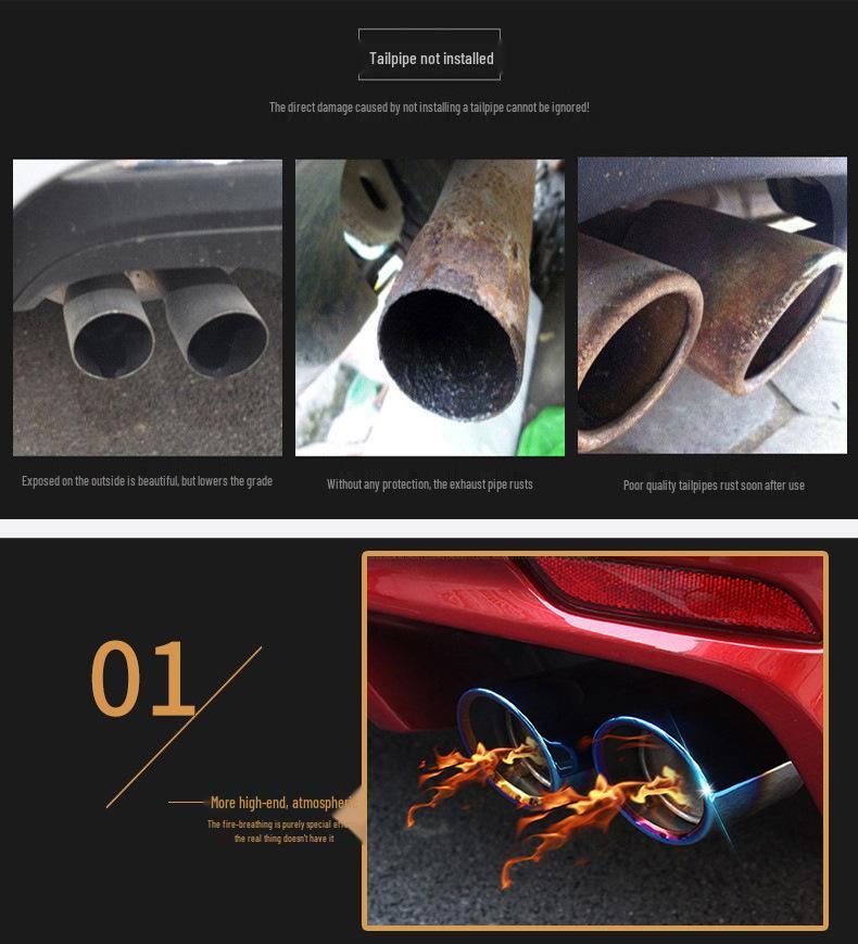 Stainless Steel Titanium Black Exhaust Tailpipe for Prado, Reiz, Camry, RAV4, S6