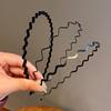 Unisex Black Non-Slip Invisible Sports Headband - Simple Korean Style Wave Hairpin Accessory