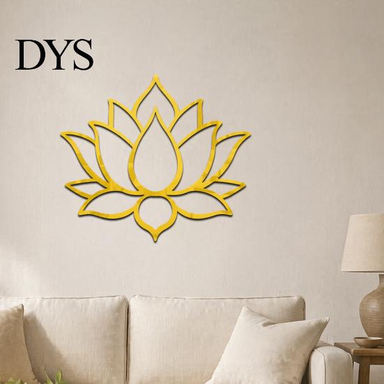 Acrylic Lotus Mirror Wall Sticker Sticker, Flower Decal, Zen Style Chinese Ornament Self Adhesive Decoration for Living Room Bedroom Yoga Studio