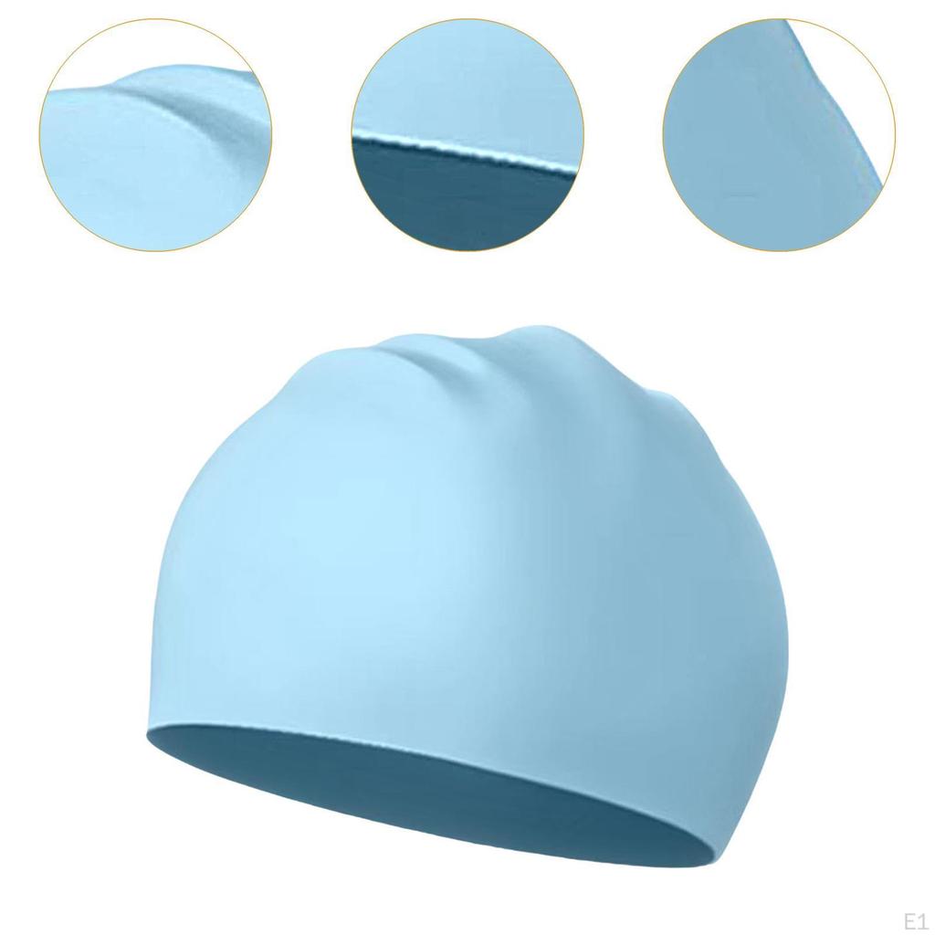 Silicone Swim Cap Bathing Hat Shower for Long and Short Hair Men Women Beach