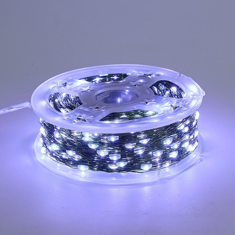 Waterproof LED Christmas Star Light Strip: Dark Green Copper Wire Fairy Lights for Outdoor Decoration